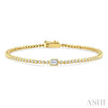 1/2 Ctw Bezel Set Octagon Cut Diamond Luna Bezel Fashion Bracelet in 14K Yellow Gold
