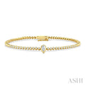 1/2 Ctw Bezel Set Pear Cut Diamond Luna Bezel Fashion Bracelet in 14K Yellow Gold