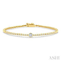 1/2 Ctw Bezel Set Round Cut Diamond Luna Bezel Fashion Bracelet in 14K Yellow Gold