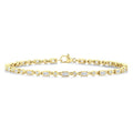 3/4 Ctw Bezel Set Baguette and Round Cut Diamond Fashion Bracelet in 14K Yellow Gold