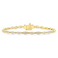 3/4 Ctw Baguette and Round Cut Diamond Fancy Bracelet in 14K Yellow Gold