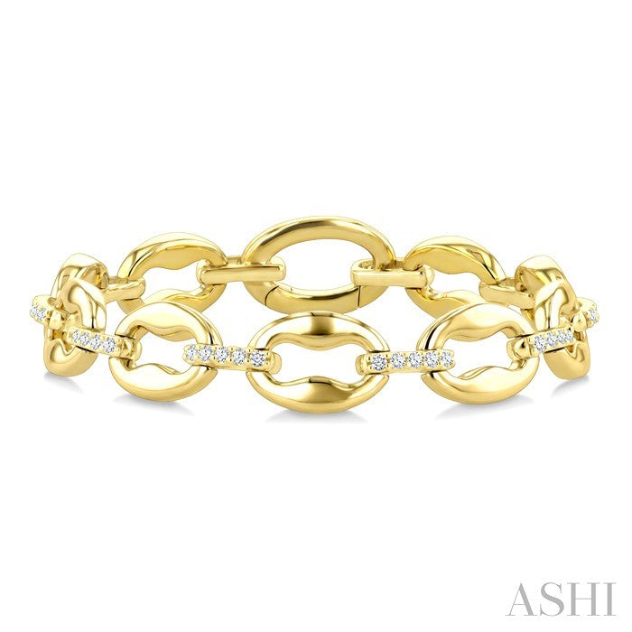 1 Ctw Round Cut Diamond Aeris Gold Mariner Link Fashion Bracelet in 14K Yellow Gold