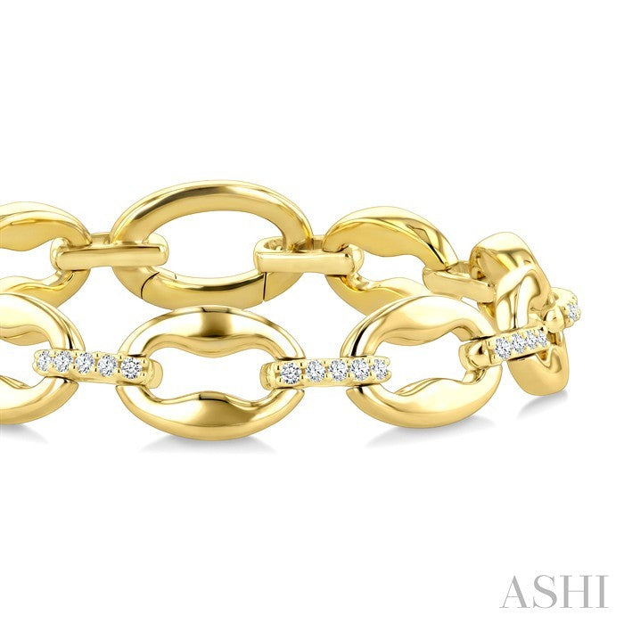 1 Ctw Round Cut Diamond Aeris Gold Mariner Link Fashion Bracelet in 14K Yellow Gold