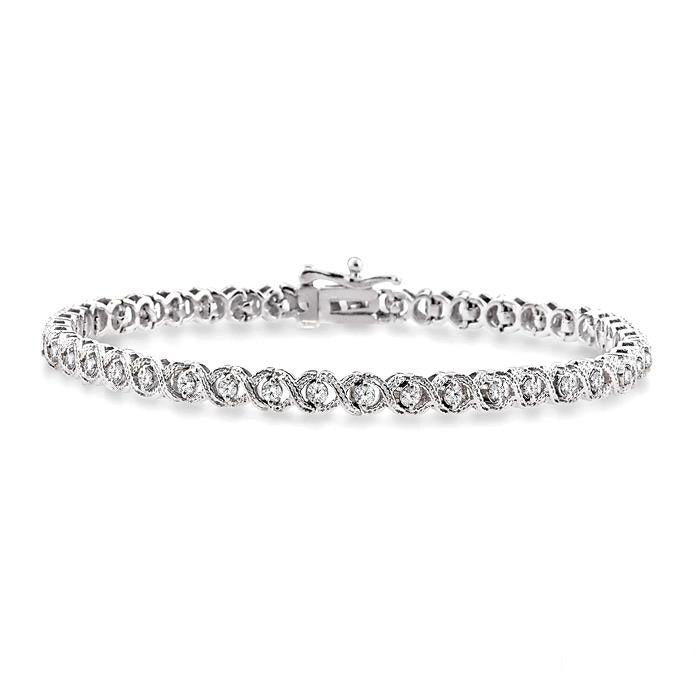 'X' Shape Diamond Bracelet