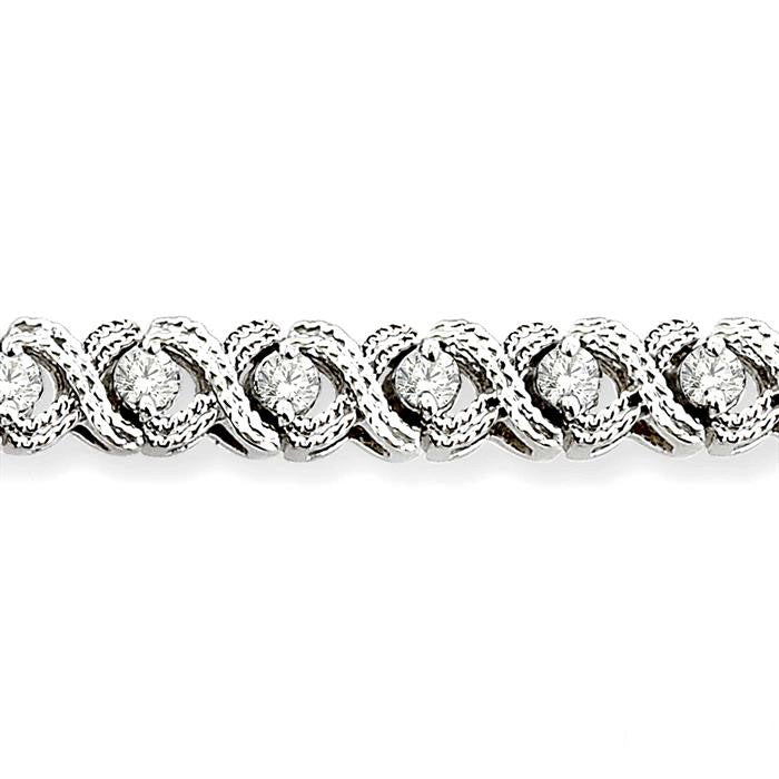 'X' Shape Diamond Bracelet