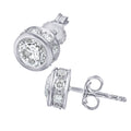 Diamond Round Bezel Set Earrings