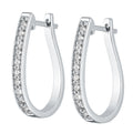 Diamond Oval Hoop Earrings
