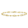 1/4 Ctw Art Deco Lattice Kite Round Cut Diamond Fashion Tennis Bracelet in 10K Yellow Gold