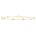 1/10 Ctw Bezel Set Round Cut Diamond Station Anklet in 10K Yellow Gold