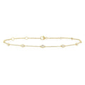 1/4 Ctw Bezel Set Round Cut Diamond Station Anklet in 10K Yellow Gold