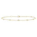 Bezel Set Diamond Station Chain Anklet