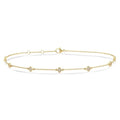 1/10 Ctw Clover Motif Round Cut Diamond Station Bracelet in 10K Yellow Gold