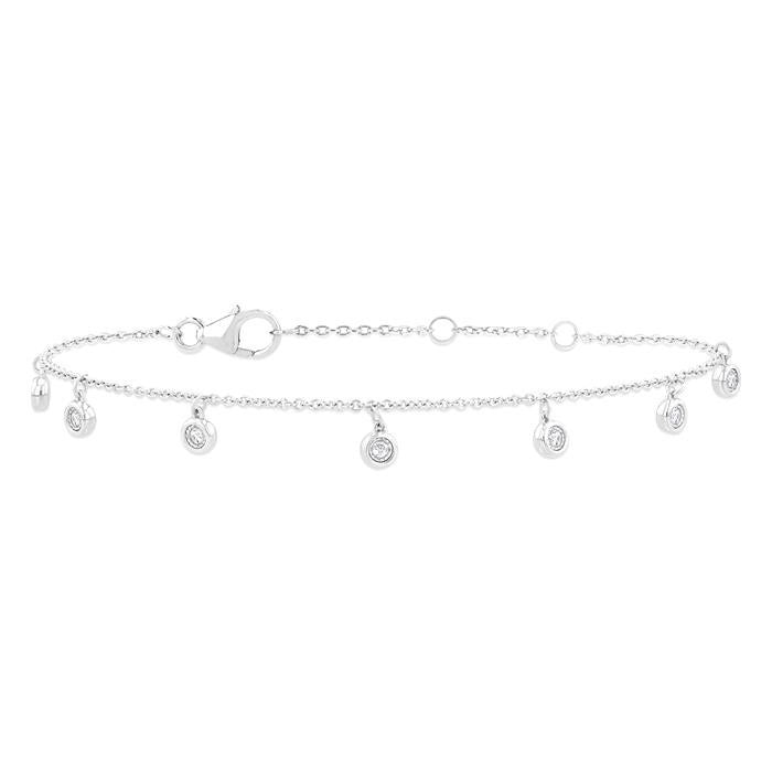 Bezel Set Diamond Station Chain Bracelet