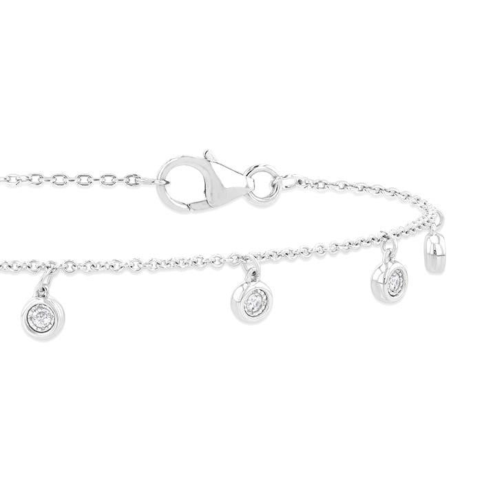 Bezel Set Diamond Station Chain Bracelet