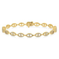 1 Ctw Mariner Link Round Cut Diamond Bracelet in 14K Yellow Gold