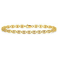 1/4 Ctw Oval Shape Round Cut Diamond Link Bracelet in 10K Yellow Gold
