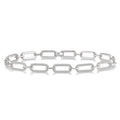 1 Ctw Round Cut Diamond Paperclip Bracelet in 14K White Gold
