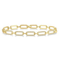 1 Ctw Round Cut Diamond Paperclip Bracelet in 14K Yellow Gold