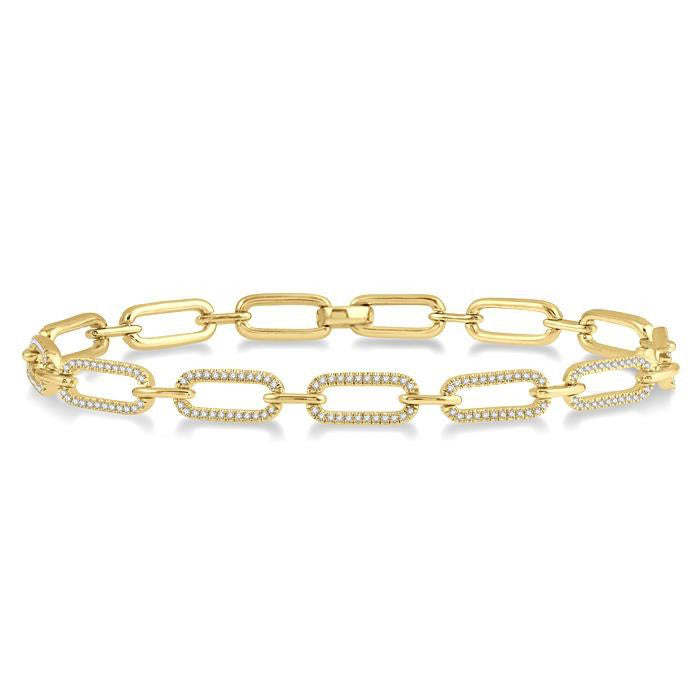 Paperclip Diamond Fashion Bracelet