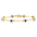 Round Shape Paperclip Shine Bright Gemstone & Diamond Bracelet