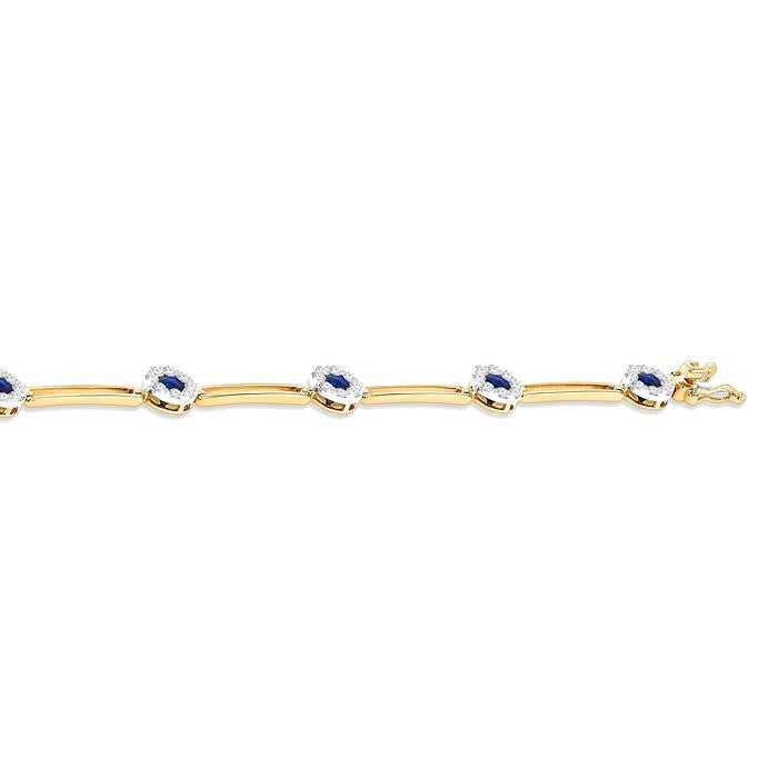 Round Shape Paperclip Shine Bright Gemstone & Diamond Bracelet