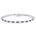 Emerald Shape Art Deco Gemstone & Diamond Bracelet