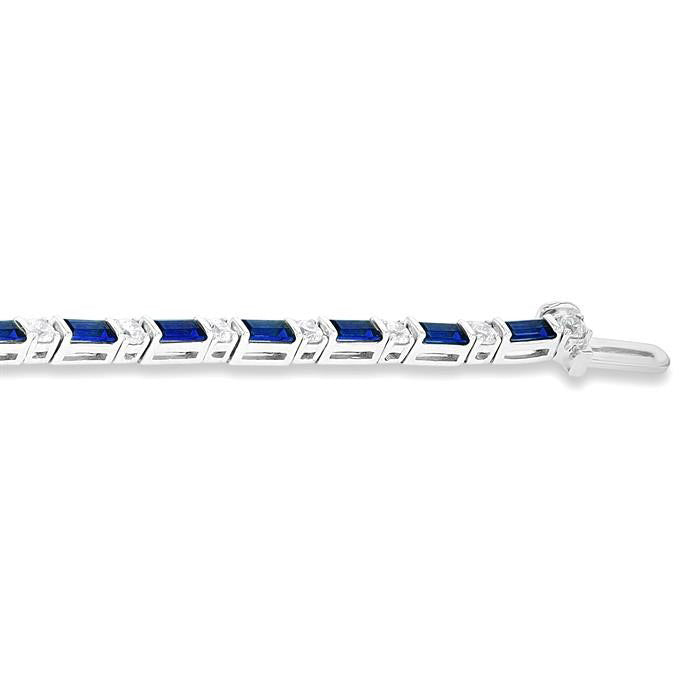 Emerald Shape Art Deco Gemstone & Diamond Bracelet