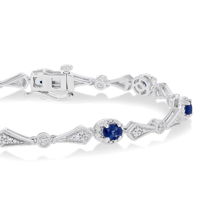Oval Shape Gemstone & Diamond Bracelet
