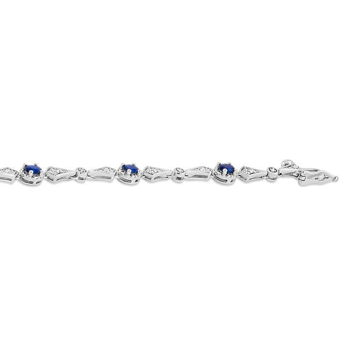 Oval Shape Gemstone & Diamond Bracelet