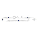 Gemstone & Diamond Station Chain Bracelet
