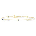 Gemstone & Diamond Station Chain Bracelet