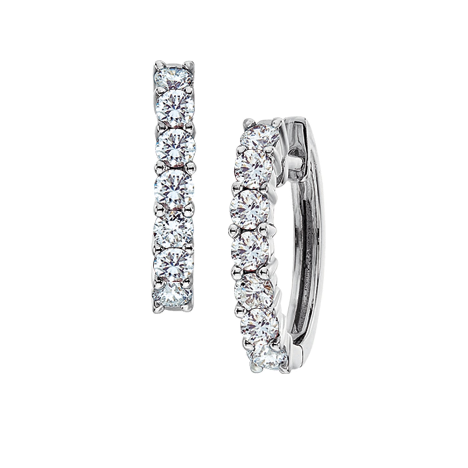Diamond Round Classic Hoop Earrings