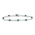 Oval Shape Gemstone & Halo Diamond Bracelet