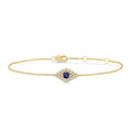 Evil Eye Gemstone & Petite Diamond Fashion Chain Bracelet