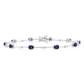 Oval Shape Bar Link Gemstone & Diamond Bracelet