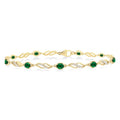Oval Shape Gemstone & Diamond Bracelet