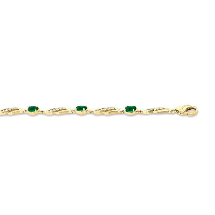 Oval Shape Gemstone & Diamond Bracelet