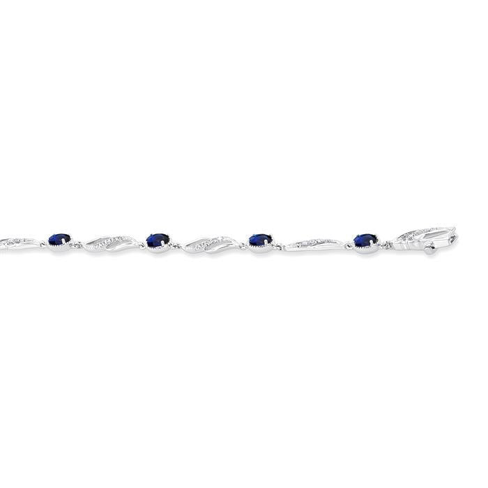 Oval Shape Gemstone & Diamond Bracelet