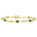 Oval Shape Gemstone & Diamond Fashion Bracelet