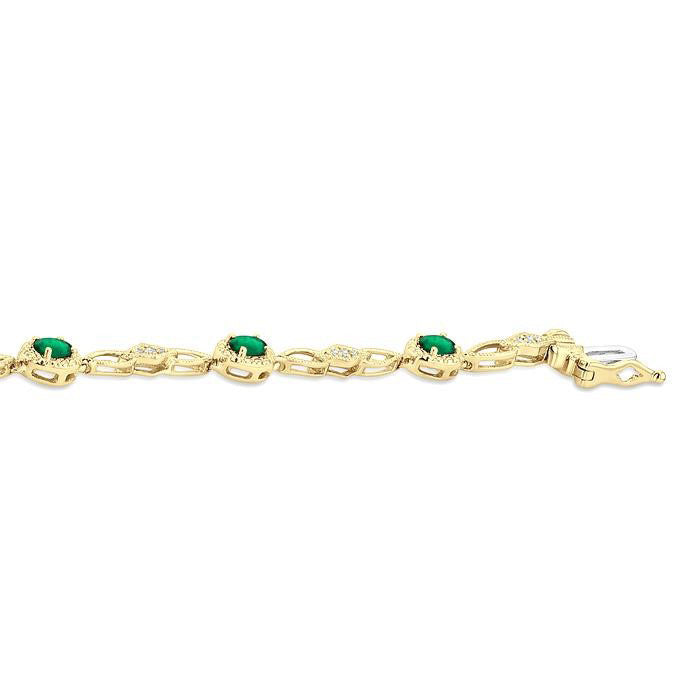 Oval Shape Gemstone & Diamond Fashion Bracelet
