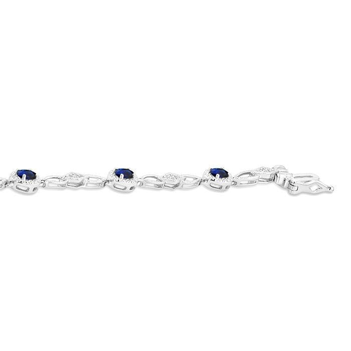 Oval Shape Gemstone & Diamond Fashion Bracelet