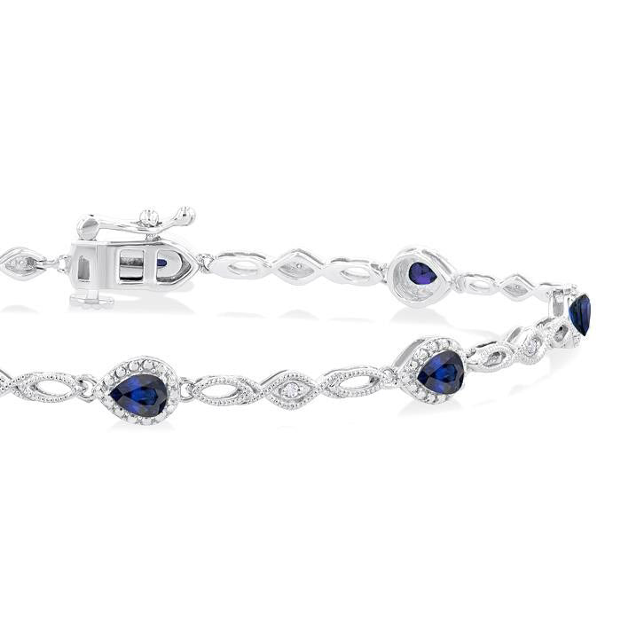 Pear Shape Gemstone & Diamond Fashion Bracelet
