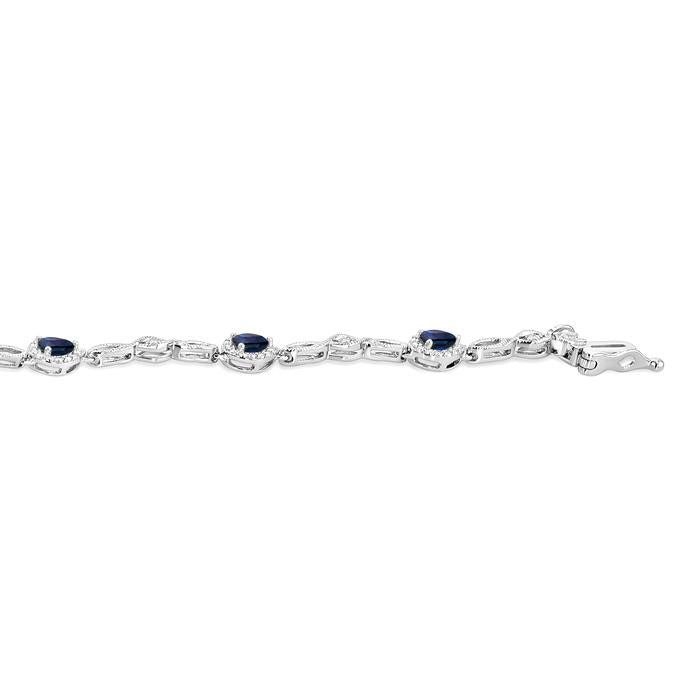 Pear Shape Gemstone & Diamond Fashion Bracelet