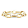 Bold Oval Shape Link Diamond Fashion Bracelet
