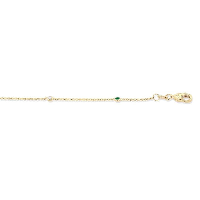 Gemstone & Diamond Station Chain Bracelet