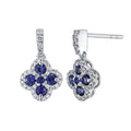 Diamond and Genuine Sapphire Clover Earrings