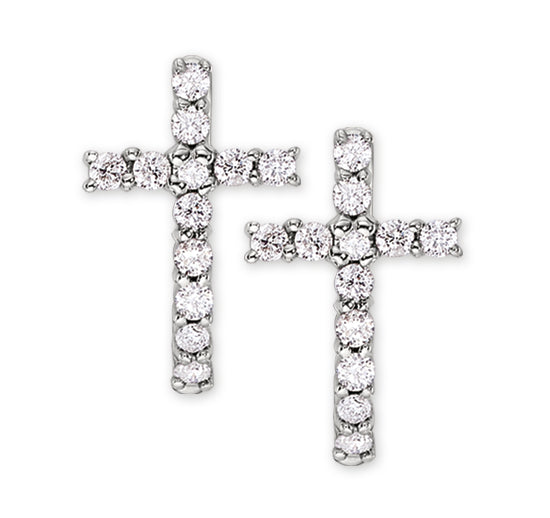 Diamond Cross Earrings