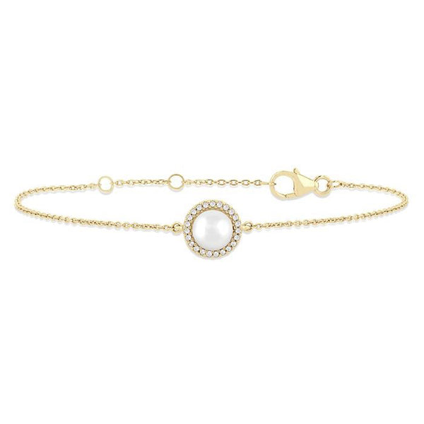 Pearl & Petite Halo Diamond Fashion Chain Bracelet