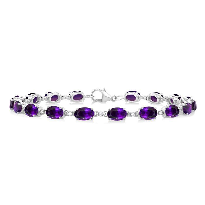 Oval Shape Gemstone & Diamond Bracelet