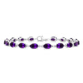 Oval Shape Gemstone & Diamond Bracelet